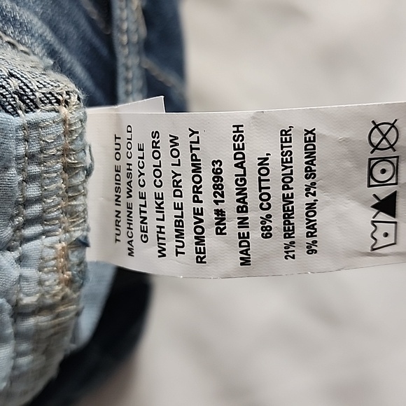 indigo rein distressed  womens jrs denim jean mid rise shor… - Picture 3 of 6